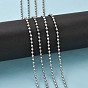 Iron Ball Chains, Beads Chain, Soldered, with Spool, Nickel Free