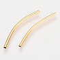 Brass Tube Beads, Nickel Free, Real 18K Gold Plated