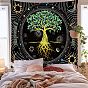 olyester Tree of Life/Mushroom/Butterfly Pattern Trippy Wall Hanging Tapestry, Sun Moon Hippie Tapestry for Bedroom Living Room Decoration, Rectangle