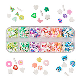 30g 6 цветные кабошоны из полимерной глины ручной работы, ногтей декоративные аксессуары, цветок/сердце/медведь/колонна