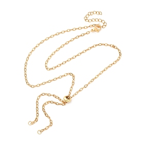 Регулируемые 304 цепочки из нержавеющей стали с текстурированными тросами, слайдер-ожерелья, с прыжковых колец