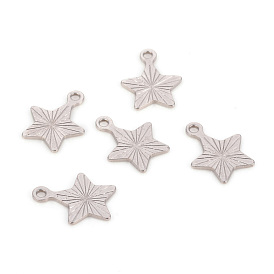 201 Stainless Steel Charms, Laser Cut, Star