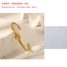 Knot Stainless Steel Cuff Bangles for Women