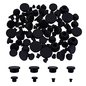 100шт 8 стили силиконовые заглушки для отверстий, вставьте заглушки в отверстия, торцевые заглушки вставок для стоек, для мебельного ограждения, круглые