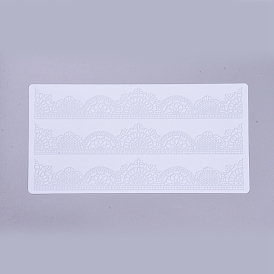 Moldes de silicona de grado alimenticio, moldes de decoración de borde de pastel de fondant, relieve artesanía molde de pastel de encaje mate