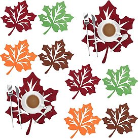 Thanksgiving Placemats Maple Leaf Table Mats Heat Resistant Dining Table Fall Table Decorations Harvest Maple Leaf Coasters Felt Placemats