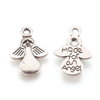 Special Gift Ideas for Her Tibetan Style Alloy Pendants, Lead Free and Cadmium Free, Angel, 18x13x2mm, Hole: 1.5mm