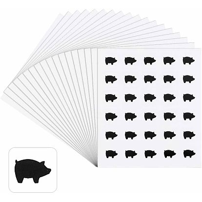 PVC & Paper Sticker Labels, Adhesive Stickers, for Scrapbooking Making, Fish/Fishbone/Flower/Rooster/Pig Pattern