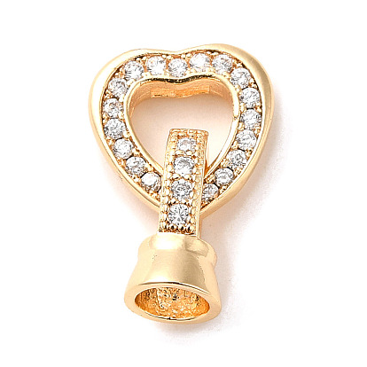 Brass Micro Pave Cubic Zirconia Pendants, Heart