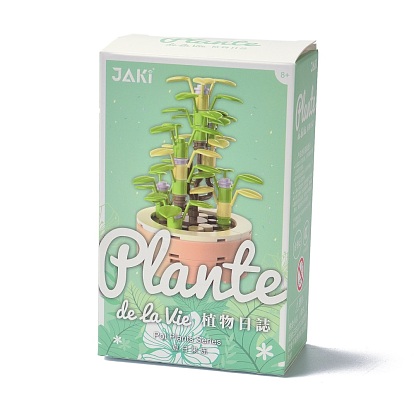 Plastic Succulent Flowers Plant Building Blocks DIY Toy Set, Succulents Bonsai Model, for Gift Home Decor