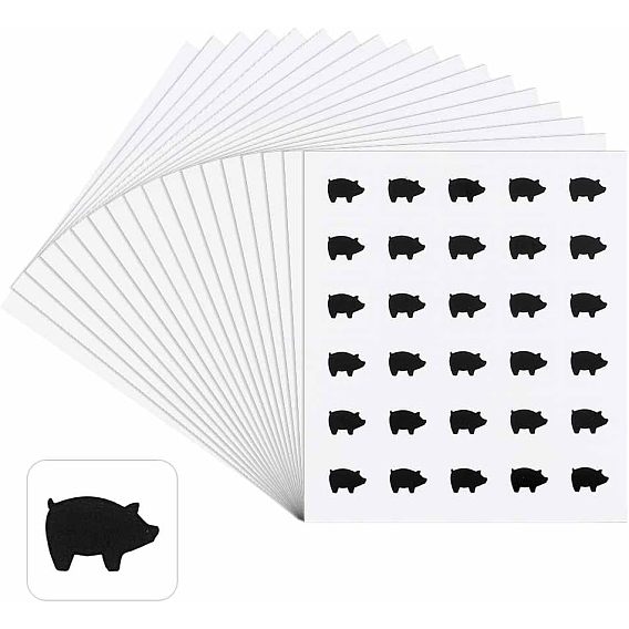 PVC & Paper Sticker Labels, Adhesive Stickers, for Scrapbooking Making, Fish/Fishbone/Flower/Rooster/Pig Pattern
