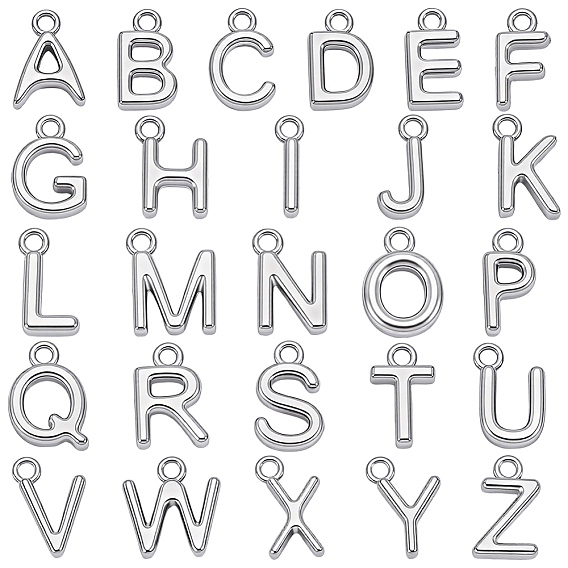 26 шт 26 стили латунные подвески, стойки покрытие, долговечный, без кадмия и без свинца, платина