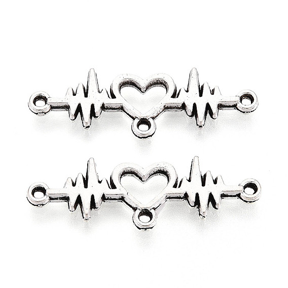 Звенья / разъемы из сплава в тибетском стиле, сердцебиение, без кадмия и без свинца