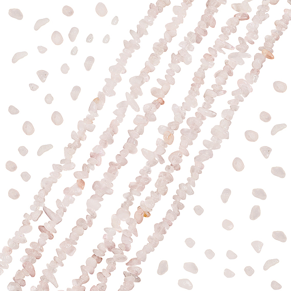 3 нити из натурального розового кварца, бусины, нити