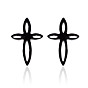 Fashionable Stainless Steel Earrings with Hollowed-out Chinese Knot - Cross Pendant, Unique