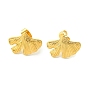 Recubrimiento al vacío de PVD 304 Pendientes de acero inoxidable para mujer, larga duración plateado, hoja del ginkgo