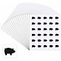 PVC & Paper Sticker Labels, Adhesive Stickers, for Scrapbooking Making, Fish/Fishbone/Flower/Rooster/Pig Pattern