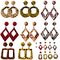 DIY Earring Making, with Imitation Leather Patches & Pendants, 316 Surgical Stainless Steel Stud Earring Settings, Brass Plastic Ear Nuts and 304 Stainless Steel Jump Rings