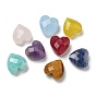 Бусины из натурального смешанного камня, граненые, смешанные окрашенные и неокрашенные, сердце