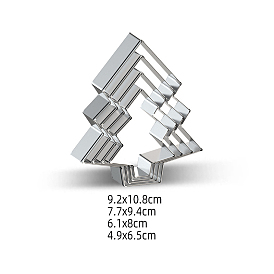 4Pcs 4 Style Christmas Tree 430 Stainless Steel Cookie Cutters, Cookies Moulds, DIY Biscuit Baking Tool