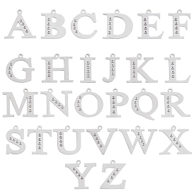 304 Strass-Einstellungen für Edelstahl-Buchstabenanhänger, Alphabet, Edelstahl Farbe