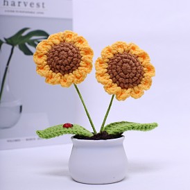 Crochet handmade flower simulation flower mini small potted yarn flower sun flower sunflower