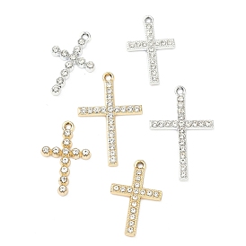 Подвески из сплава и страза, крест прелести, uv покрытие