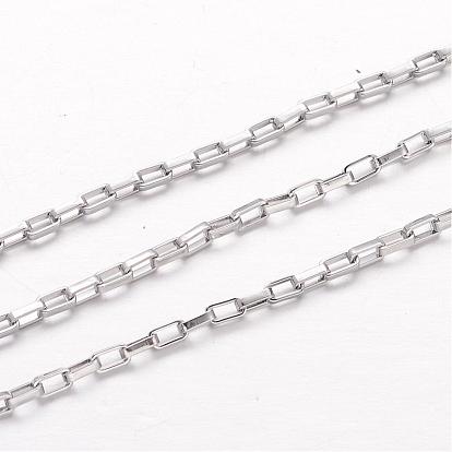 304 Stainless Steel Box Chains, Unwelded, for Jewelry Making
