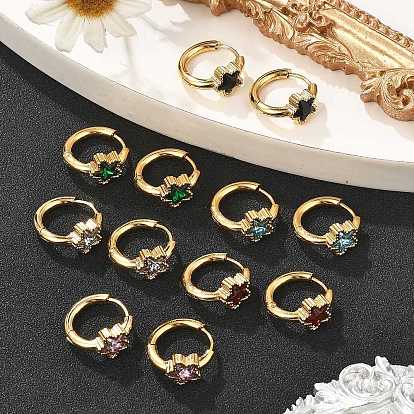 304 серьги-кольца со звездами из нержавеющей стали, ионное покрытие (ip), золотые