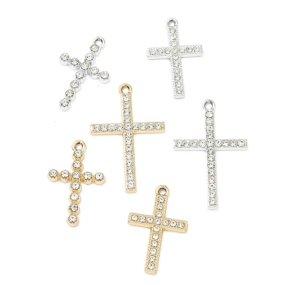 Подвески из сплава и страза, крест прелести, uv покрытие
