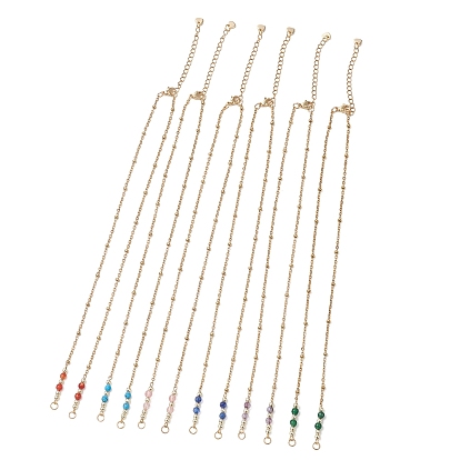 304 изготовление ожерелий-сателлитов из нержавеющей стали, с синтетической бирюзой, натуральным агатом, белым нефритом и круглыми гранеными бусинами из агата, смешанные окрашенные и неокрашенные, разноцветные