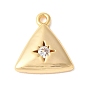 Латунные микропаве прозрачные подвески с фианитом, треугольник прелести, стойки покрытие, прочное покрытие, без никеля 