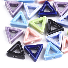 Фарфоровые бусины ручной работы, яркие глазированный фарфор, треугольные