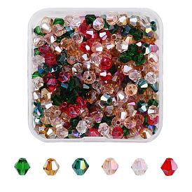 DIY Jewelry Making Kits, Including 330Pcs 6 Colors Electroplate & Imitation Austrian Crystal 5301 Bicone Beads, Faceted