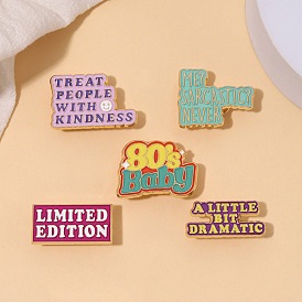 Colorful Metal Badge Pin for Personalized Creative English Alphabet Accessory