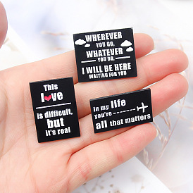 Fashion Love Letter Creative Alloy Brooch Pin Valentine's Day Gift Badge