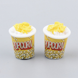 Resin Beads, with Stickers, No Hole/Undrilled, Popcorn, Imitation Food