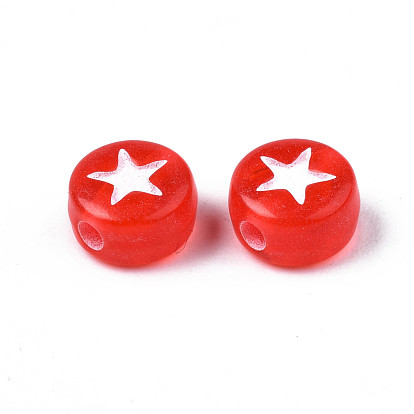 Transparent Acrylic Beads, Flat Round and Star