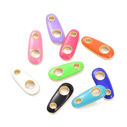 Brass Enamel Links Connectors, Oval, Golden
