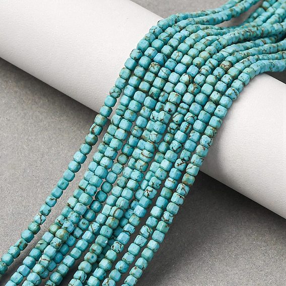 Природные Говлит бисер нитей, кубические, граненые, окрашенные