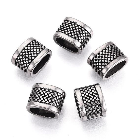 304 нержавеющая сталь европейская европейская, бусины с большим отверстием, кубоид