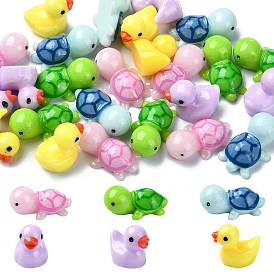 25Pcs 5 Styles Mini Tortoise & Duck Resin Display Decorations, for Dollhouse Accessories Pretending Prop Decorations