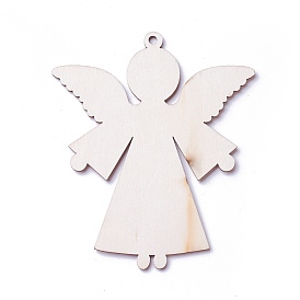 Undyed Wood Pendants, Angel