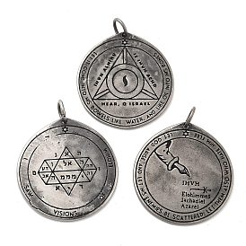 304 подвески из нержавеющей стали, с целью перехода в кольце, плоский круглый с ключом Соломона