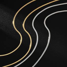 304 ожерелья из нержавеющей стали с плоскими цепями-змейками для женщин и мужчин