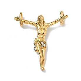 Религиозная тема 304 подвески из нержавеющей стали, Иисус очарование, со стразами, ионное покрытие (ip)