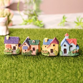 Resin Villa House Figurines Display Decorations, Micro Landscape Garden Decoration
