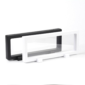 Supports de cadre en acrylique, avec membrane transparente, pour l'affichage de bijoux de collier, rectangle, 23.1x9.5x4.4 cm