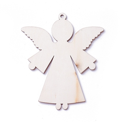 Undyed Wood Pendants, Angel