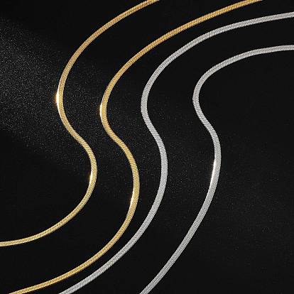 304 ожерелья из нержавеющей стали с плоскими цепями-змейками для женщин и мужчин